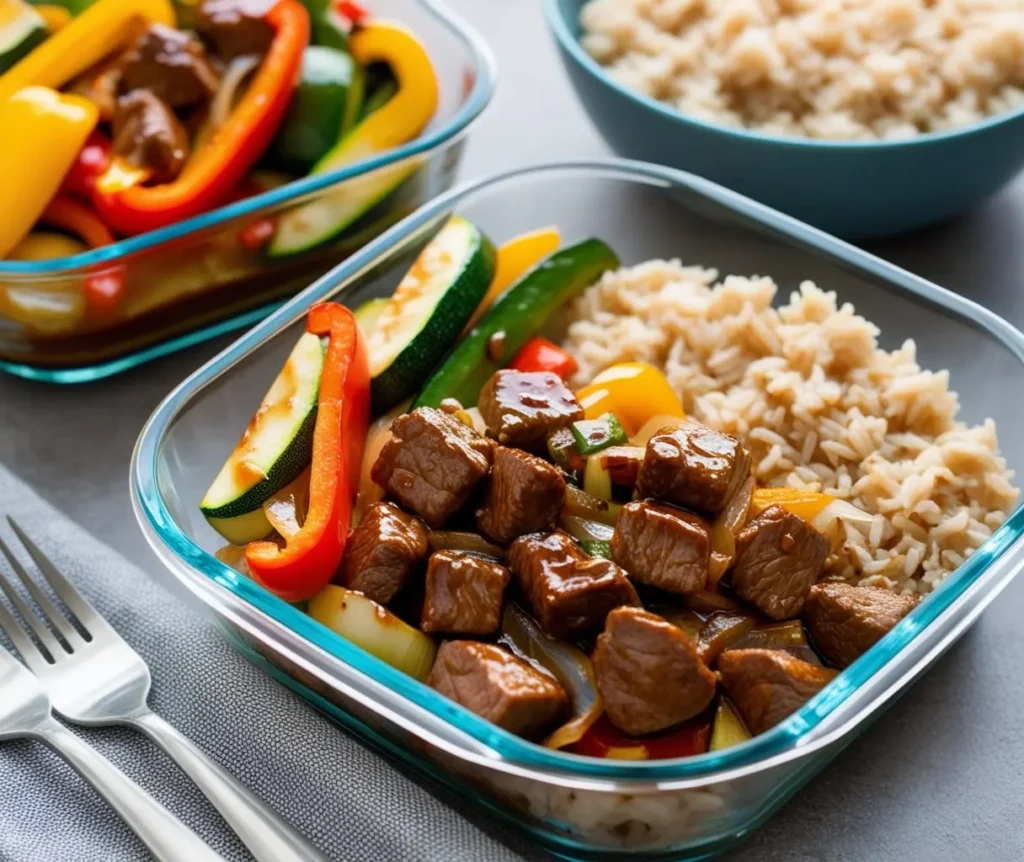 a picture of Diced Beef and Veggie Stir-Fry Meal Prep