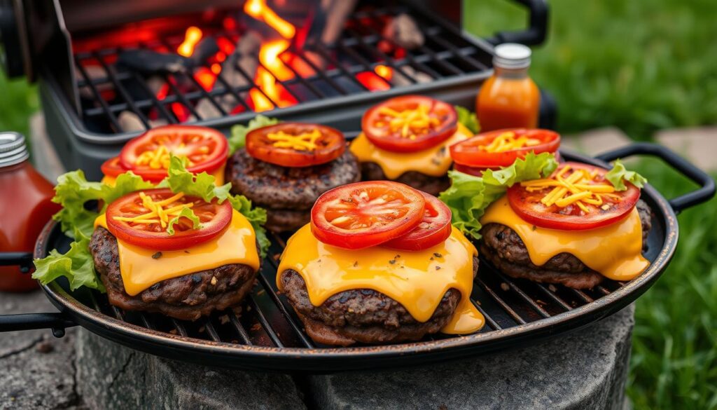 Grilled venison burgers