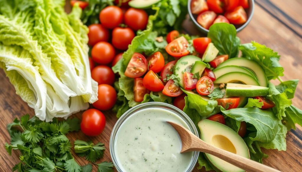 green goddess salad assembly